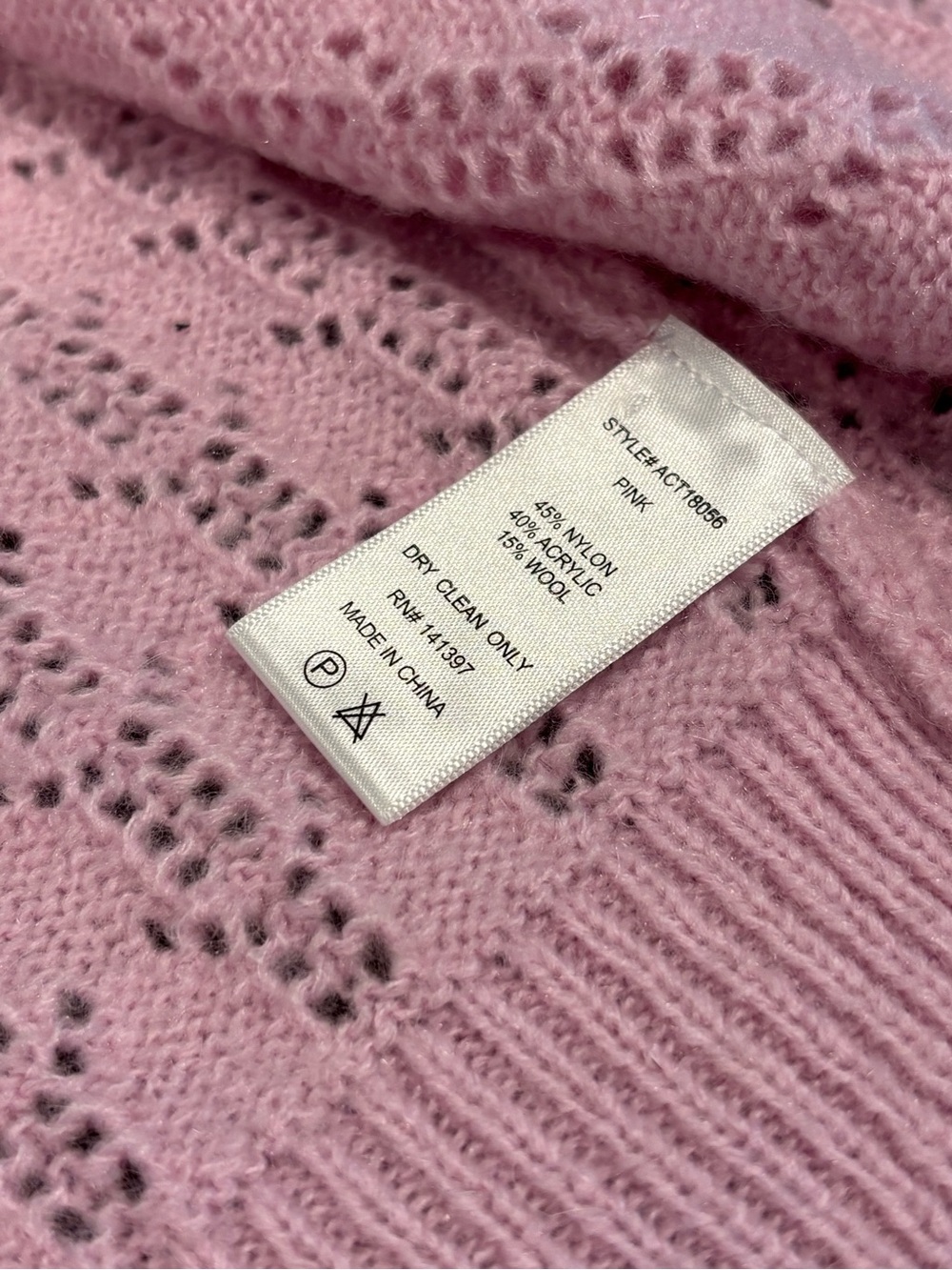 ASTR Lavender Pink Wool Knit Collar Short-Sleeve Cardigan - Picture 6 of 10